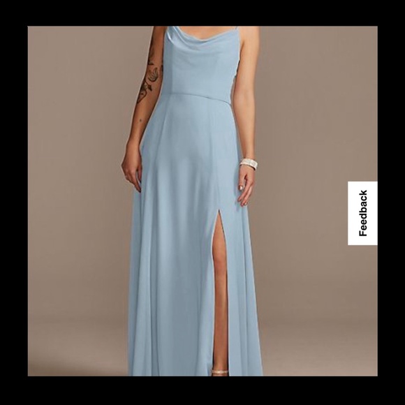 David’s bridal bridesmaid dress size 18 Dusty Blue - Picture 1 of 11
